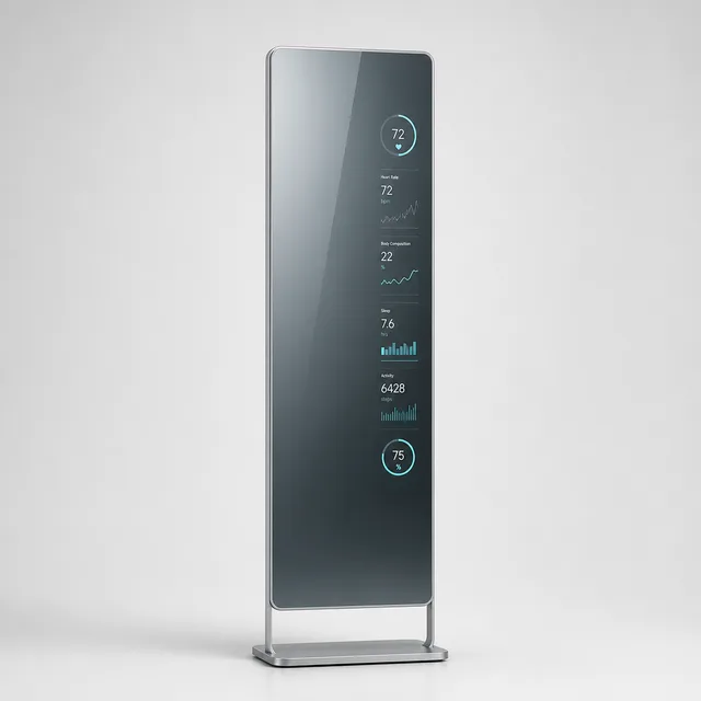 미라젠 BodyScan M7 스마트 헬스 거울 — 체성분·심혈관 스캔